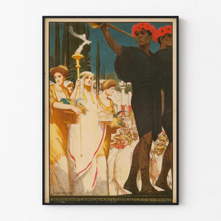 Decorative Art Nouveau Poster of the Kunstlerfest Düsseldorf 1905