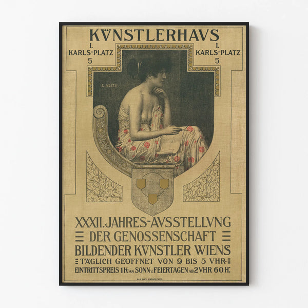 Vintage artistic poster for the annual exhibition of Viennese artists