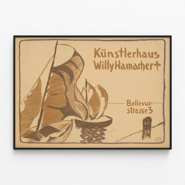 Vintage poster Kunstlerhaus Willy Hamacher - elegant wall decoration — framed artwork on a wall