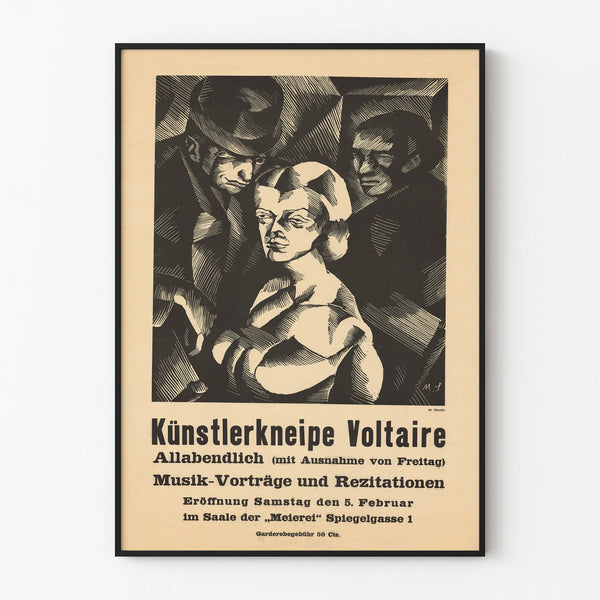 Decorative poster Kunstlerkneipe Voltaire - Vintage expressionist poster