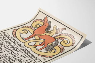 Vintage artistic poster for Kunstnerforbundet exhibition