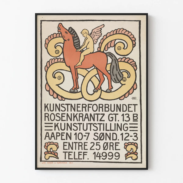 Vintage artistic poster for Kunstnerforbundet exhibition