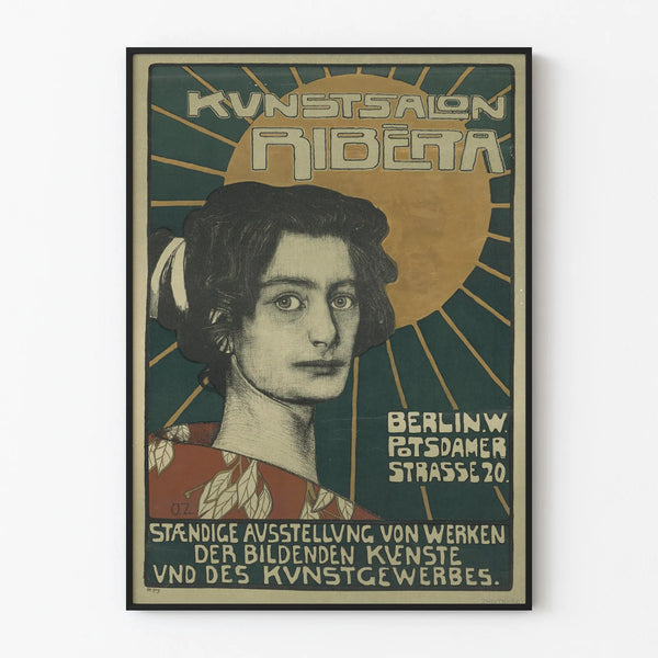 Kunstsalon Ribera Berlin Vintage Decorative Poster