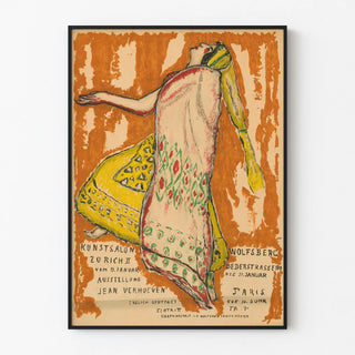 Vintage Poster for Jean Verhoeven Exhibition at Kunstsalon Zürich Wolfsberg