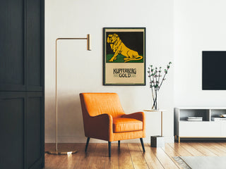 Vintage Kupferberg Gold poster with a golden lion