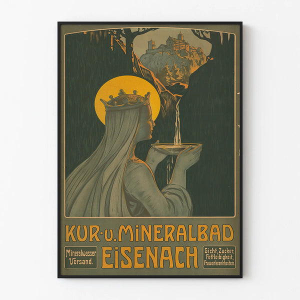 Vintage poster of Kur- und Mineralbad Eisenach for wall decoration
