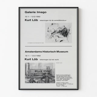 Kurt Löb Exhibition Poster - Drawings on Literature and Justice
