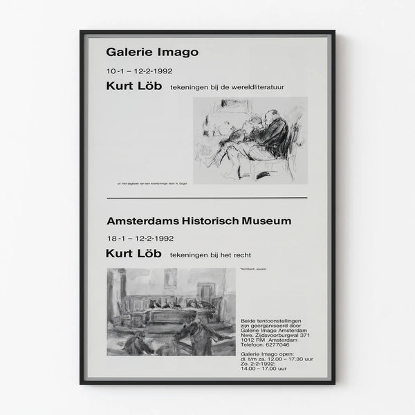 Kurt Löb Exhibition Poster - Drawings on Literature and Justice