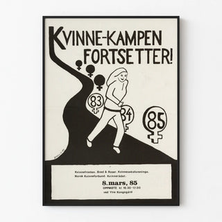 Vintage feminist poster Kvinne-Kampen Fortsetter 1983-1985