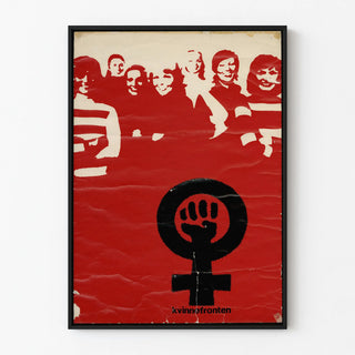 Feminist Decorative Poster Kvinnefronten Red and Black