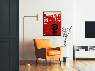 Feminist Decorative Poster Kvinnefronten Red and Black