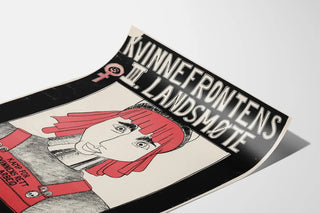 Vintage feminist poster Kvinnefrontens III Landsmøte 1976