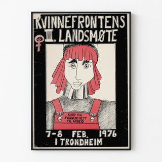 Vintage feminist poster Kvinnefrontens III Landsmøte 1976