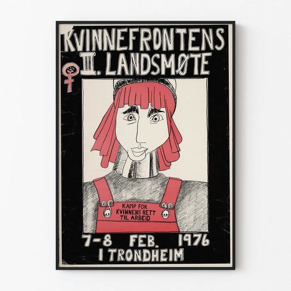 Vintage feminist poster Kvinnefrontens III Landsmøte 1976
