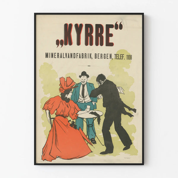 Vintage poster KYRRE Mineralvandfabrik Bergen wall decoration