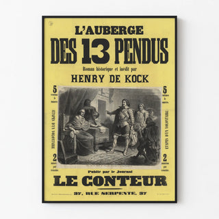 Vintage poster of L'Auberge des 13 pendus by Henry de Kock