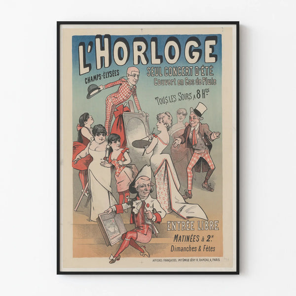 Vintage Poster The Clock Champs-Élysées Summer Concert