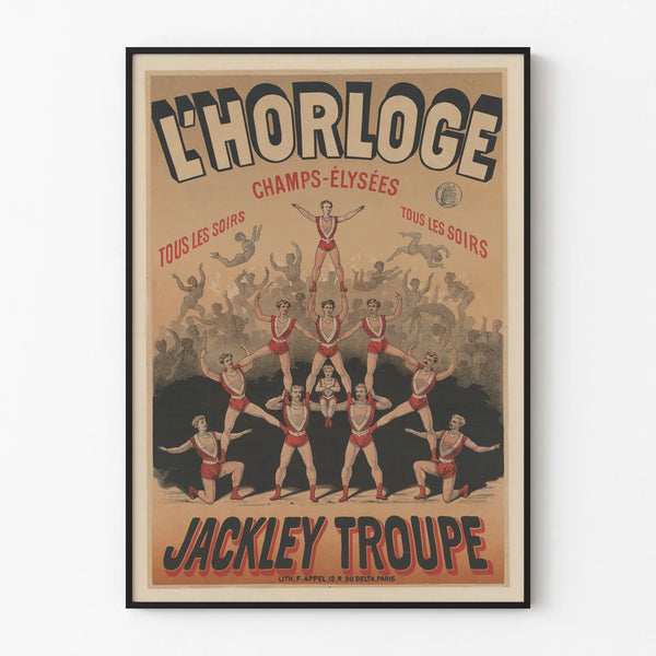 Vintage Poster L'Horloge Jackley Troupe Champs-Élysées
