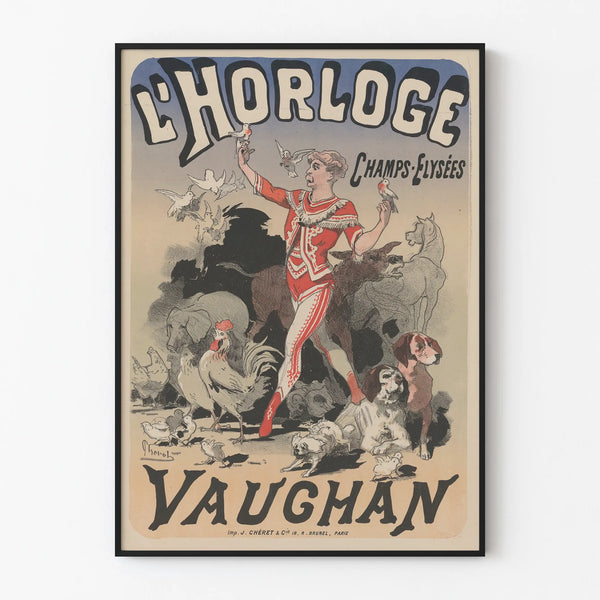 Vintage Poster The Vaughan Clock - Rustic Wall Decoration