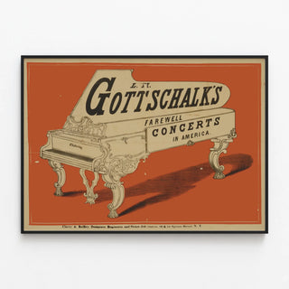 Poster of the piano concert L. M. Gottschalk Farewell Concerts — framed artwork on a wall
