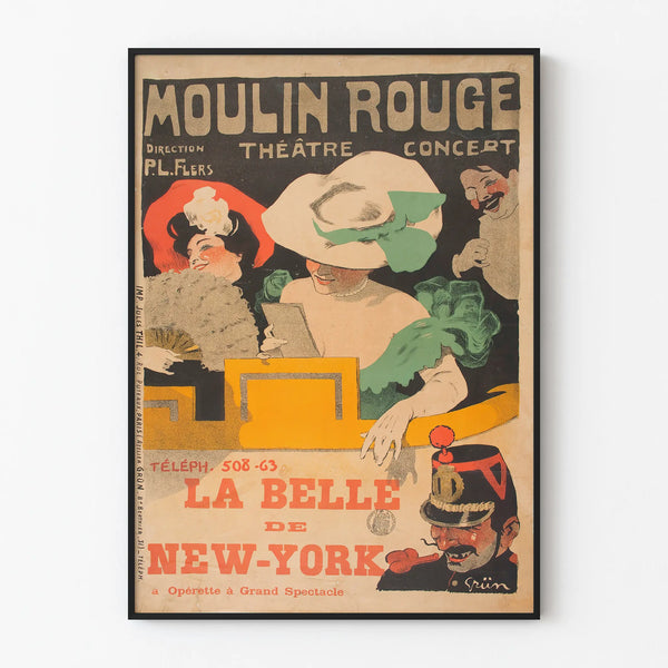 Vintage Poster La Belle de New York - Theater and Show Wall Decoration