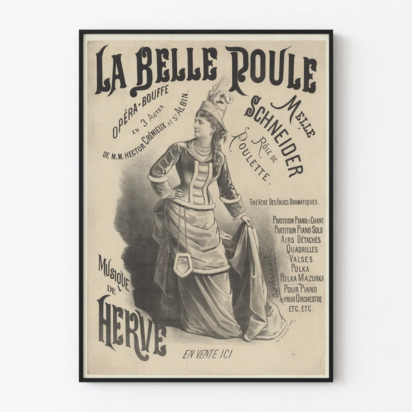 Vintage Poster La Belle Poule Opera-Bouffe Wall Decoration