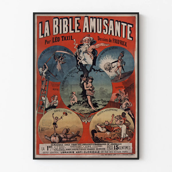 Vintage Poster The Amusing Bible - Illustration by Léo Taxil and Frid'Rick