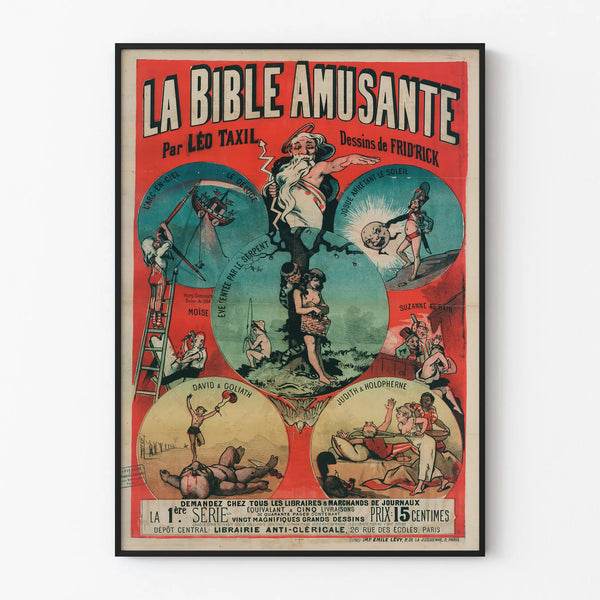 Vintage poster The Amusing Bible by Léo Taxil - Retro wall decoration