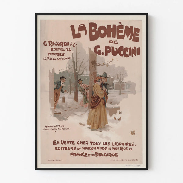 Vintage poster La Bohème by G. Puccini by G. Ricordi Paris