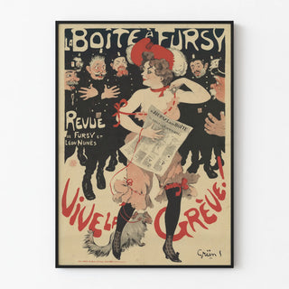 Vintage Poster La Boîte à Fursy Revue Vive la Grève