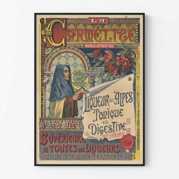 Vintage Poster La Carmélite - Alpine Liqueur, Refreshing and Digestive