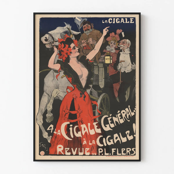 Vintage poster La Cigale revue by P. Lefers