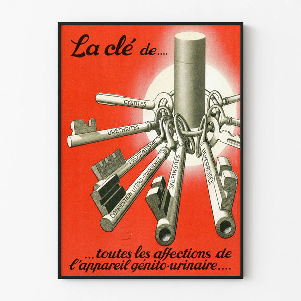 Vintage medical poster on key genitourinary conditions
