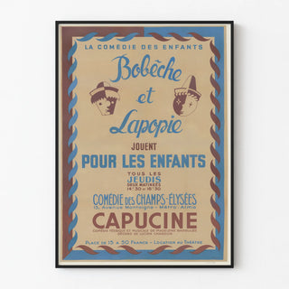 Poster Théâtre La Comédie des Enfants Bobèche et Lapopie