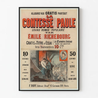 Vintage poster La Comtesse Paule - Popular novel by Émile Richebourg