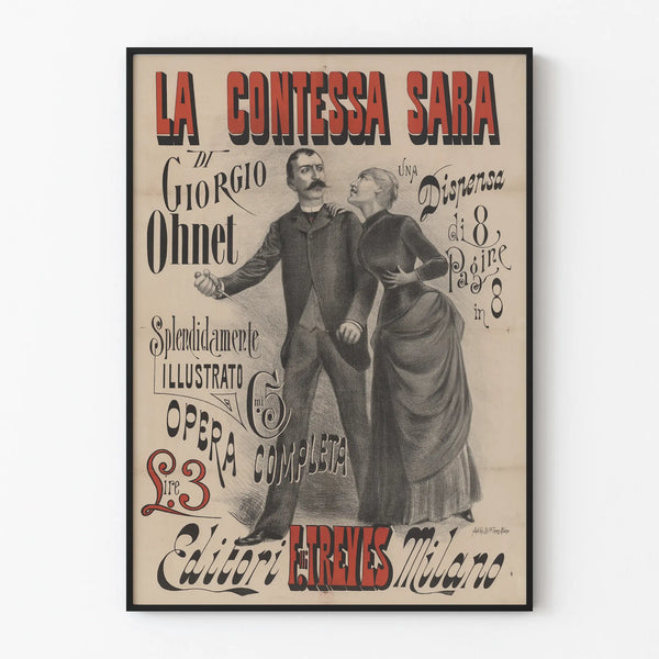Vintage poster La Contessa Sara by Giorgio Ohnet for wall decoration