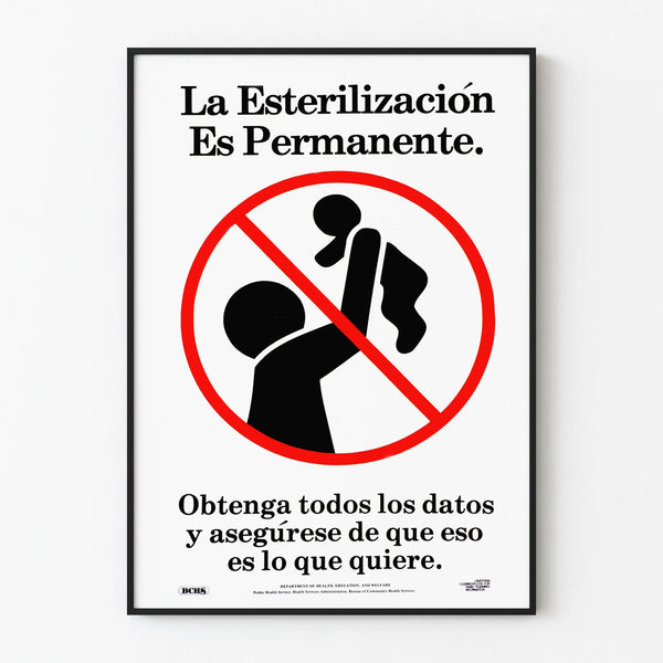 Vintage poster on permanent sterilization - vintage wall decoration
