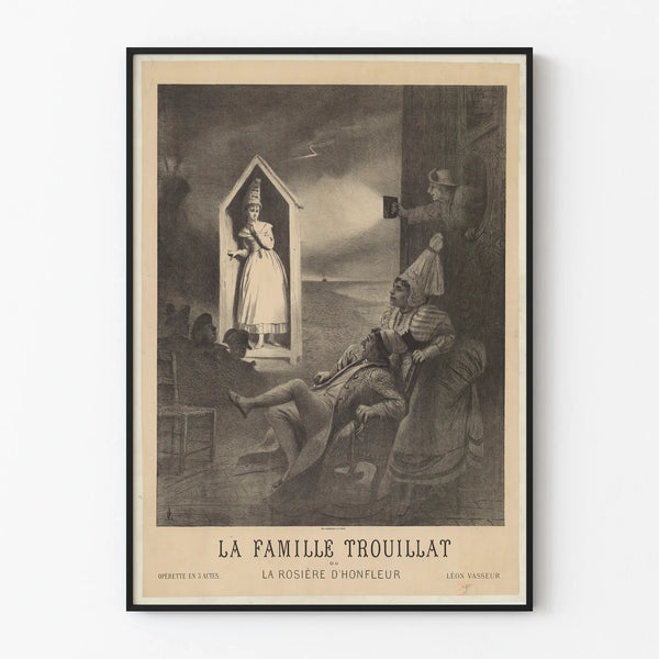 Vintage poster of La Famille Trouillat for wall decoration