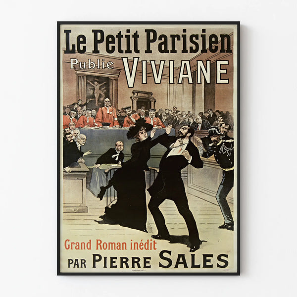 Vintage Poster Le Petit Parisien Viviane - Unpublished Grand Novel by Pierre Sales