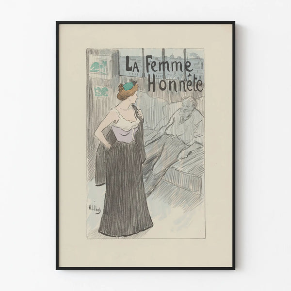 Vintage poster La Femme Honnête for elegant wall decoration