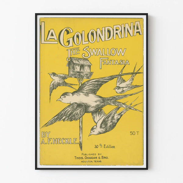 Poster La Golondrina - Vintage illustration of swallows
