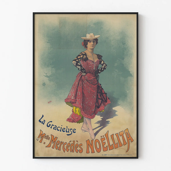 Vintage poster La Gracieuse Miss Mercédès Noëlita