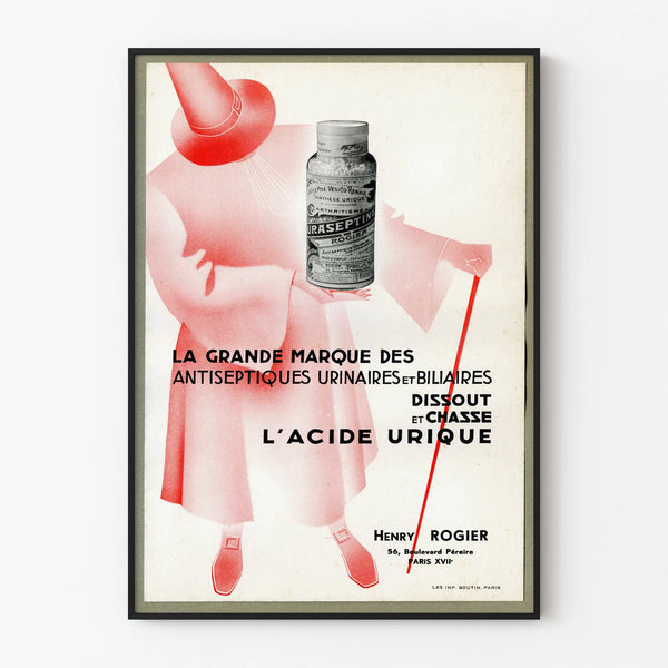 Vintage Advertising Poster for Urinary Antiseptics Rogier