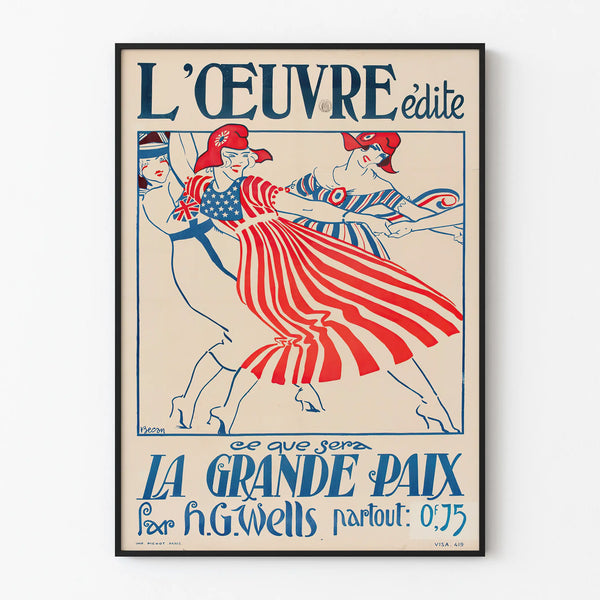 Vintage Poster La Grande Paix – Retro Patriotic Wall Decoration