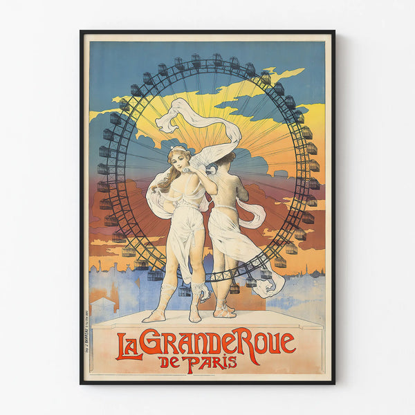Vintage poster of the Great Wheel of Paris - Retro wall decoration
