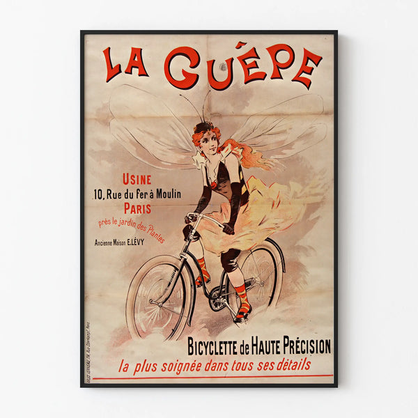 Vintage Poster The Wasp - Wall Decoration Old Bicycle