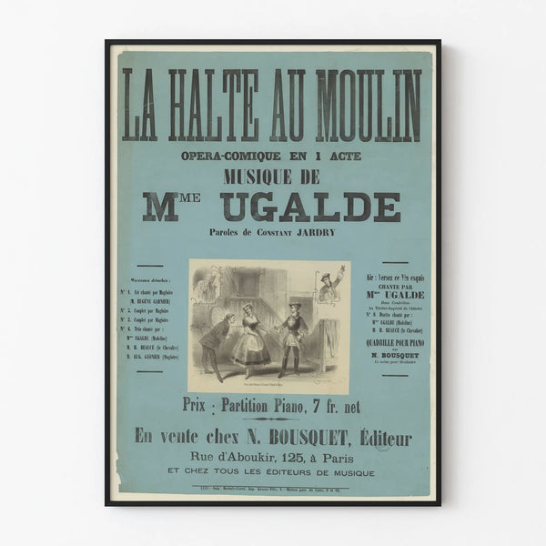 Vintage Poster The Stop at the Mill - Classical Music Wall Decoration