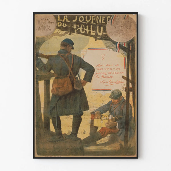 Vintage Poster The Day of the Poilu 1915 Historical Wall Decoration