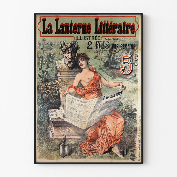 Vintage Poster La Lanterne Littéraire Decorative Illustration