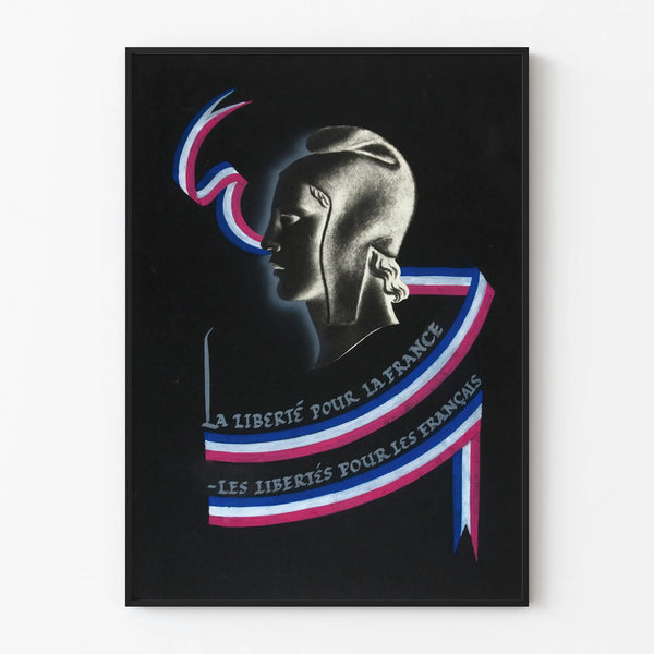 Liberty for France Poster - Patriotic Tricolor Wall Decoration
